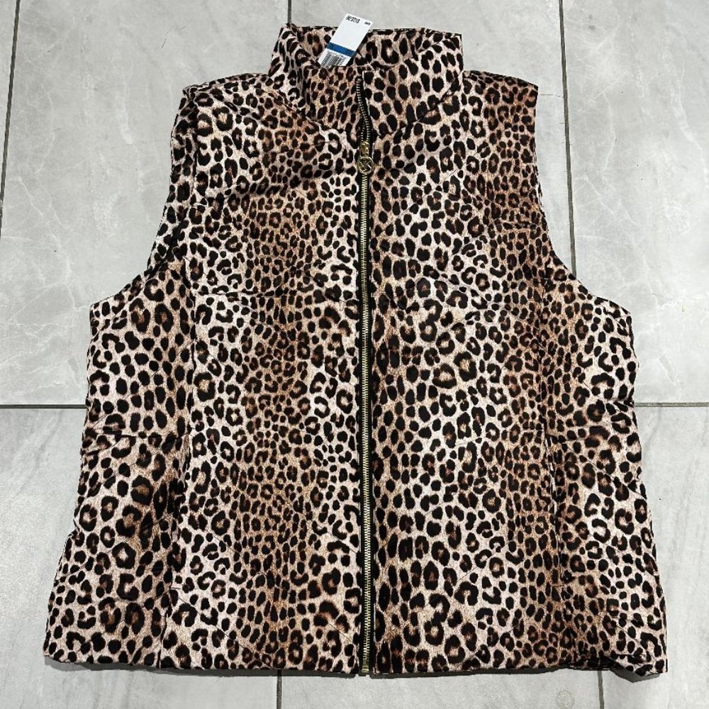 NWT $125 Michael Kors Animal Print Vest  Size Small & Med